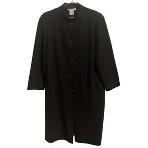 Kors Michael Kors Made in Italy Black Button Down Long Wool Coat Size 12